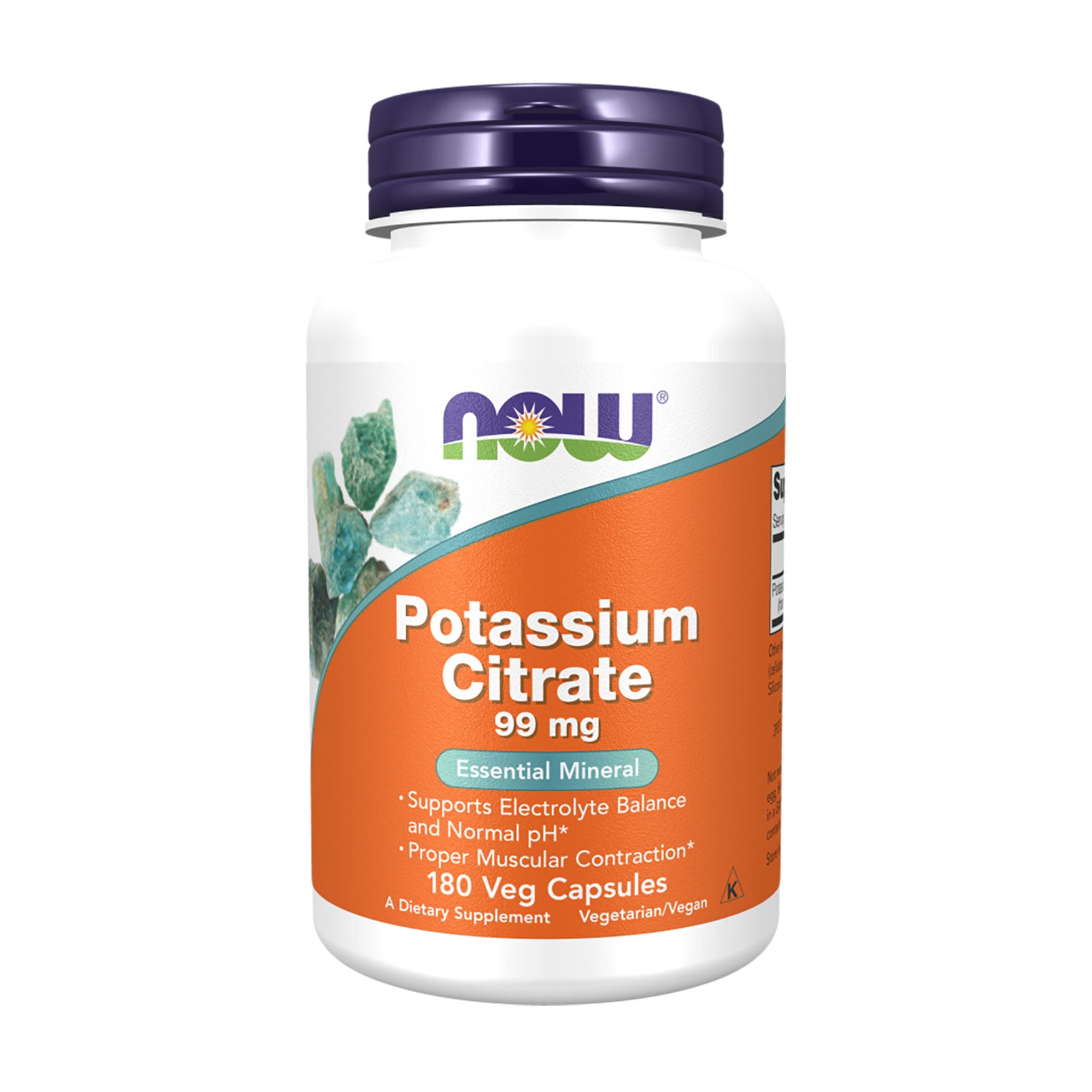 Калій цитрат NOW Foods Potassium Citrate 99 мг, 180 капсул