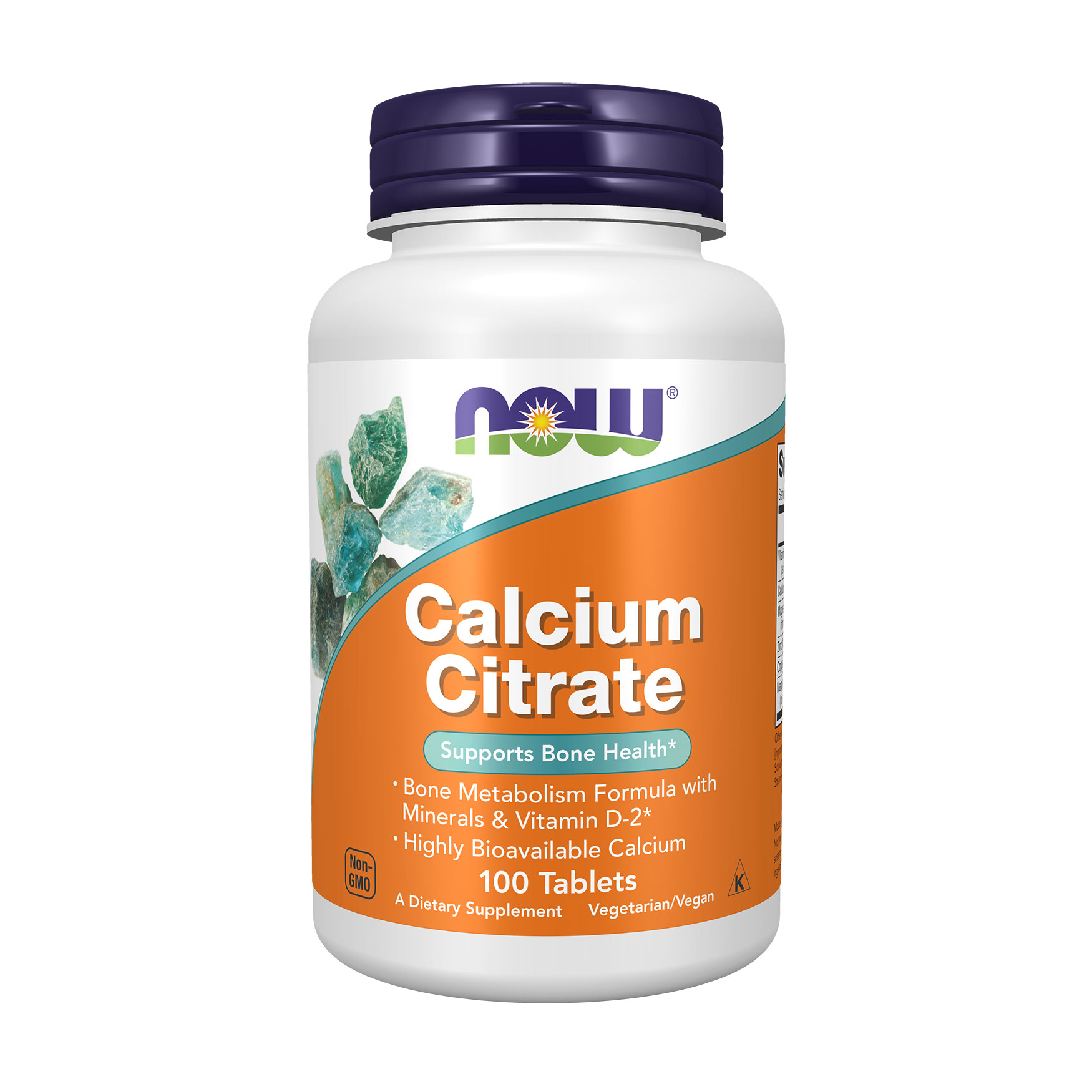 Цитрат кальцію NOW foods Calcium Citrate + Minerals + Vitamin D2, 100 таблеток