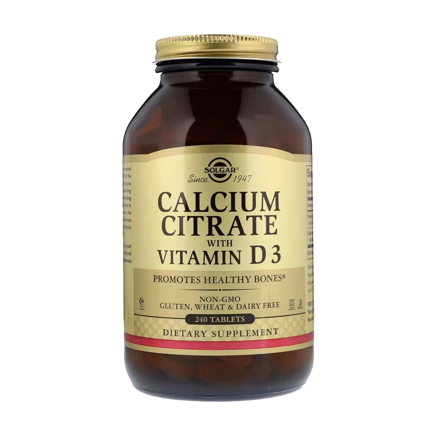 Цитрат кальцію з вітаміном Д3 Solgar Calcium Citrate With Vitamin D3, 240 таблеток